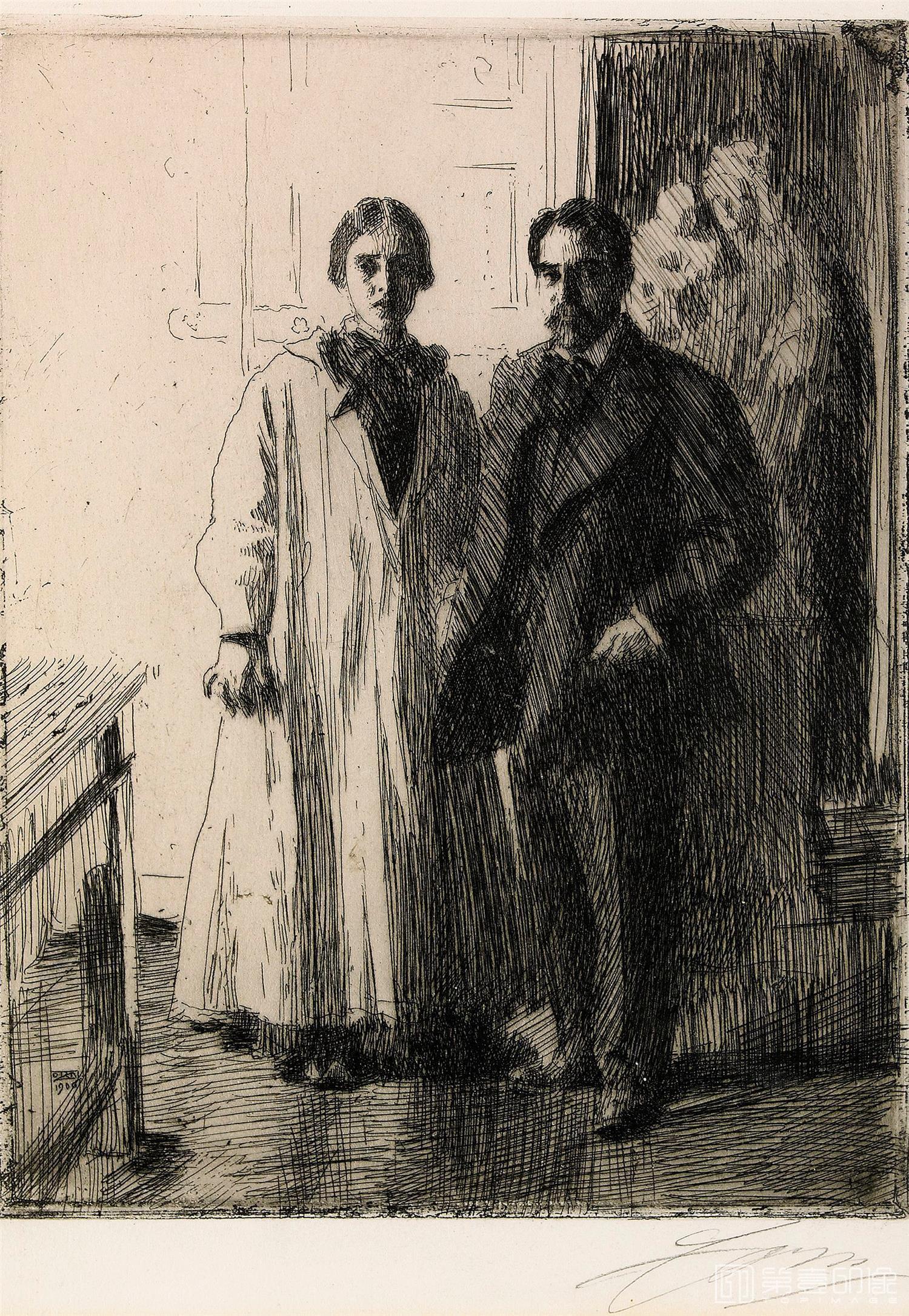 素描-安德斯·佐恩 Anders Zorn作品-185